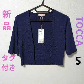 택 포함 새상품 TOCCA 워셔블 TREFOIL 볼레로 로얄 블루 XS