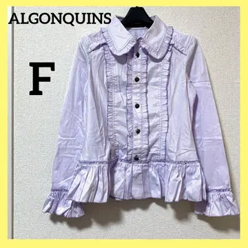 ALGONQUIN 알곤킨 긴팔 블라우스 프릴 보라색 퍼플 L 사이즈