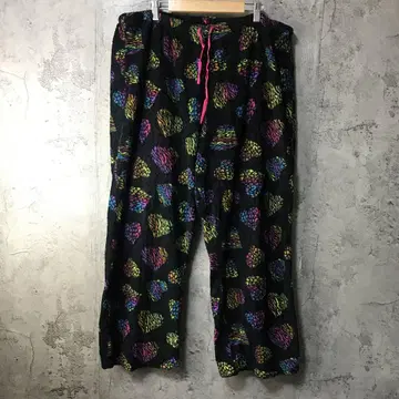 Y6029 구제 의류 패턴 파자마 팬츠 블랙 90s Y2K
