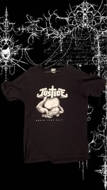 저스티스 월드 투어 2012 티셔츠 y2k 펑크
