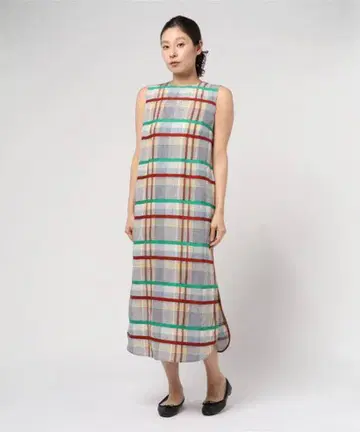 새상품급 Demi-Luxe BEAMS 체크 무늬 I라인 원피스 36