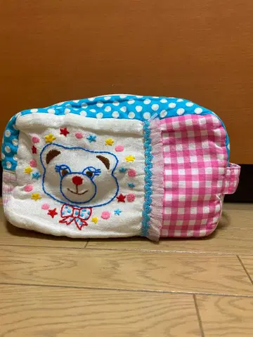 Curly Collection 곰 자수 파우치 컬러풀