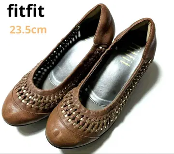 fitfit 뜨개질 메쉬 가죽 펌프스 웨지힐 23.5cm