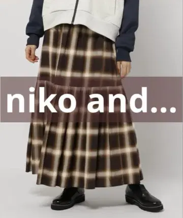 niko and - 옴브레 체크 캉캉 스커트