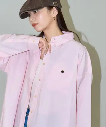 MARY QUANT x PUBLUX/마리콴트 로고 자수 빅 셔츠