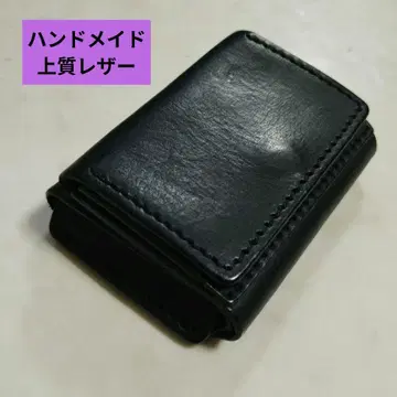 핸드메이드 캐시리스 컴팩트 지갑 3단 폴더형 고급 가죽