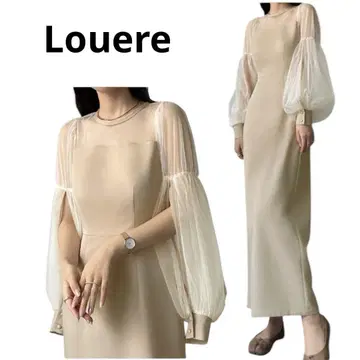 택 포함 Louere 루 [ XL ] 튤 볼륨 소매 원피스 빅 사이즈
