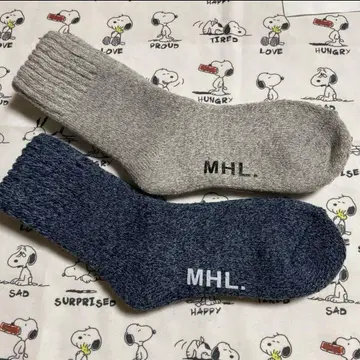 MHL. 니트 삭스 그레이 네이비