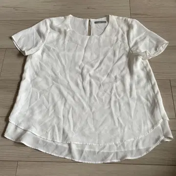 띠어리 럭스 트리아세테이트 폴리에스테르 반팔 블라우스 쉬폰 레이어드