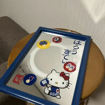 미사용 새상품 박스형 산리오 헬로키티 벽걸이 파브 거울 레트로 키티