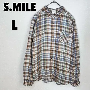 S.MILE 에스마일 (L) 체크 무늬 코튼 셔츠