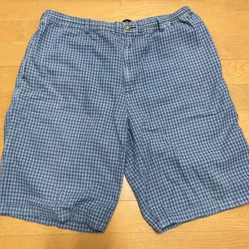 L.L.Bean 블루 계열 체크 숏팬츠