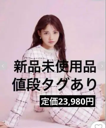 SNIDEL 스나이델 노카라 체크 트위드 자켓