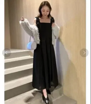 FRAY I.D 와이드 스트랩 스티치 원피스