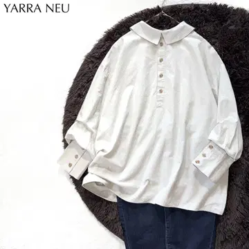 [ 컨디션 최상 ] YARRA NEU 코튼 울 풀오버 블라우스 고급