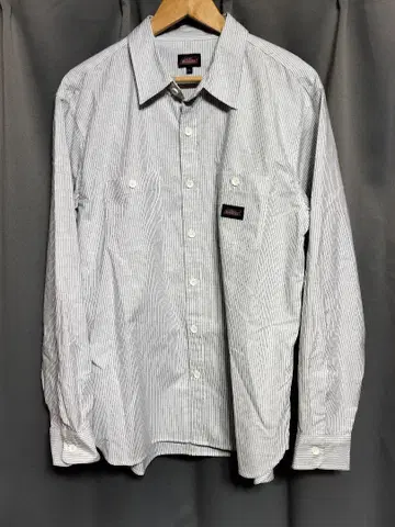 미사용 새상품 Dickies 스트라이프 긴팔 워크 셔츠 XL