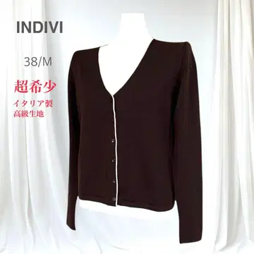 초레어 INDIVI 긴팔 가디건 이탈리아제 원단 울 100% 고급