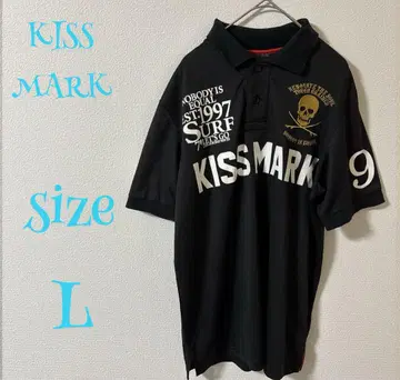 KISS MARK 블랙 피케 셔츠 L