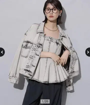 새상품 Arpege story 아르페쥬 스토리 하이 블리치 G 데님 재킷