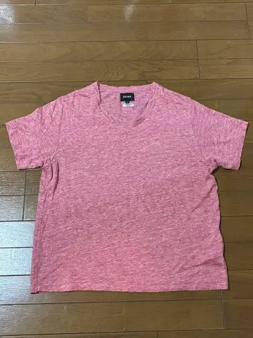BEAMS 플란더스 린넨 T셔츠 L 빨간색
