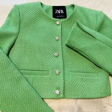 ZARA 노카라 텍스처 자켓 셋업
