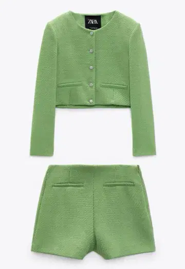 ZARA 노카라 텍스처 자켓 셋업
