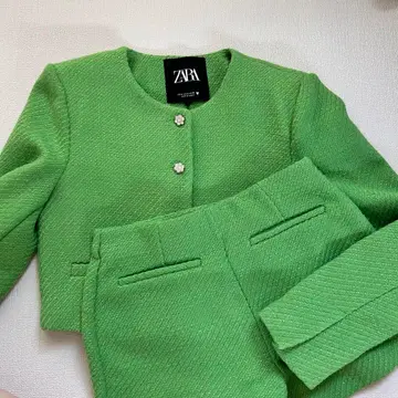 ZARA 노카라 텍스처 자켓 셋업