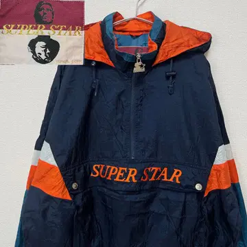 SUPER STAR 나일론 자켓 후드 부착 스타터 자수 L