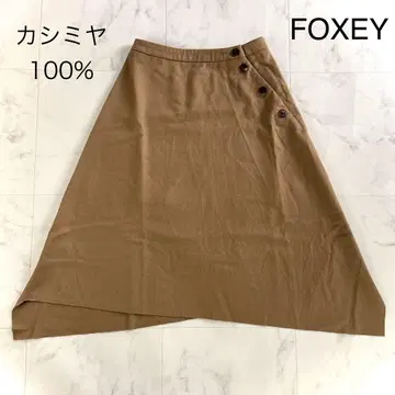 FOXEY 폭시 캐시미어 100% 비대칭 플레어 스커트 L