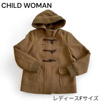 CHILD WOMAN 울 혼방 더플 코트 숏코트 후드 부착