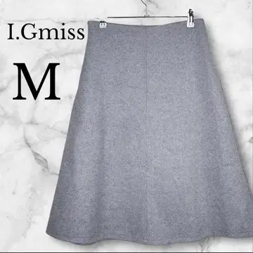 I.Gmiss 라이트 그레이 플레어 스커트 M 두꺼운 원단