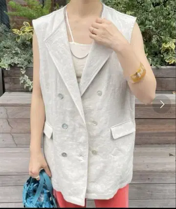 시너리 shenery 더블 브레스트 린넨 베스트