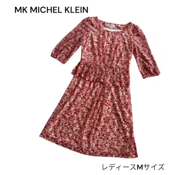 MK MICHEL KLEIN 꽃무늬 원피스 무릎 기장 플레어 원피스