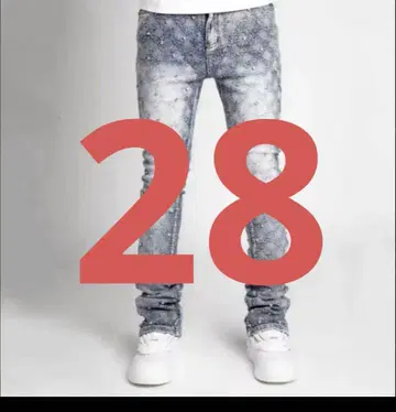 데미지 비즈 포함 슬림핏 데님 과피바라바사스 drip