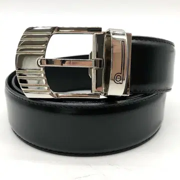[ 새상품급 ] dunhill 벨트 D 로고 실버 비즈니스 블랙 가죽