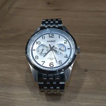 CASIO 아날로그 손목시계 실버 50M 방수