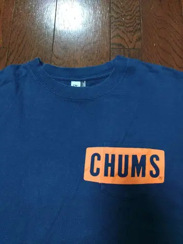 CHUMS UNION 티셔츠 포켓티 M 네이비 오렌지