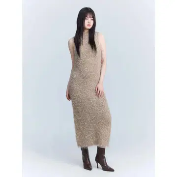 eimy 이스토아 리본 팬시 얀 니트 원피스