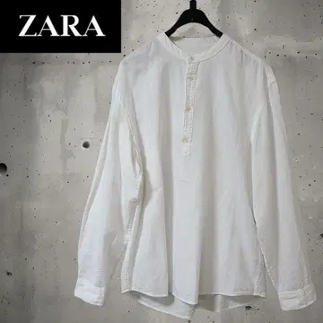 ZARA [ 새상품급 ] 코튼 린넨 스탠드 카라 셔츠