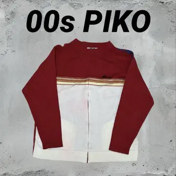00s PIKO 빈티지 저지 풀 지퍼 레드 M 사이즈