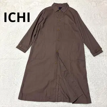 [새상품급] ichi 이치 코튼 스텐카라 코트 얇은 소재 봄/가을 브라운