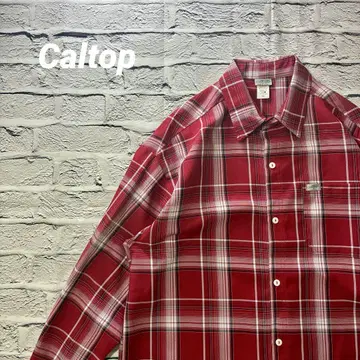 [ 미사용급 새상품급 ] Caltop 칼탑 체크 셔츠 XL 레드
