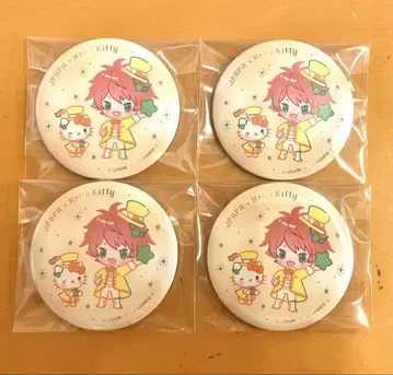 컬러풀 피치 쟈파파 산리오 기본 캔뱃지 4개 세트