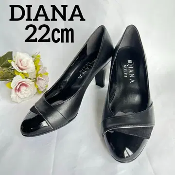 컨디션 최상 DIANA 22cm 펌프스 블랙 가죽 에나멜