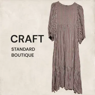 CRAFT 프린트 패턴 롱 원피스 에스닉 패턴 편안함 원피스