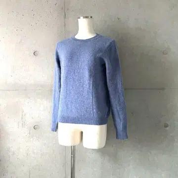 유니클로 UNIQLO 캐시미어 100% 크루넥 스웨터 블루 M