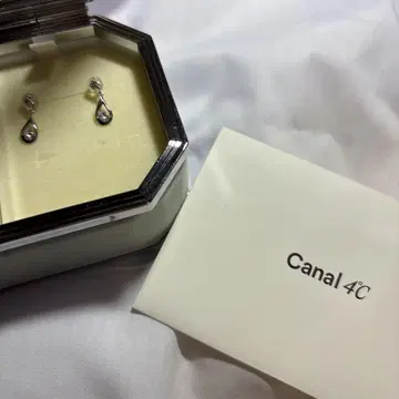 카날 4C K10 화이트 골드 귀걸이
