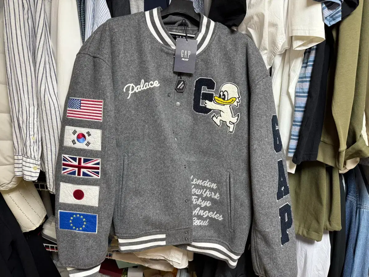PALACE Gap Varsity Jacket スタジャン　XL Grey