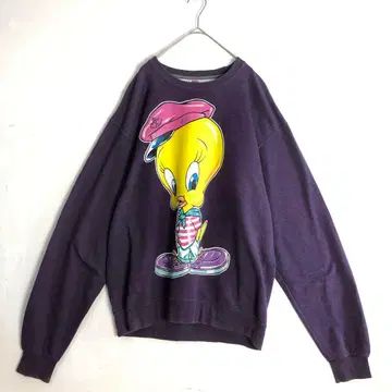 3723 루니툰 투이티 맨투맨 트레이닝복 보라색