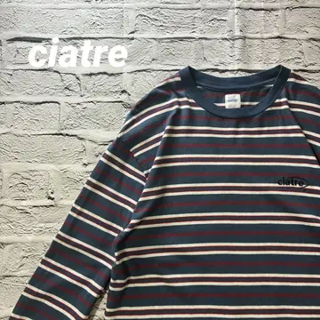ciatre 극장 보더 로고 자수 롱 슬리브 T셔츠 L